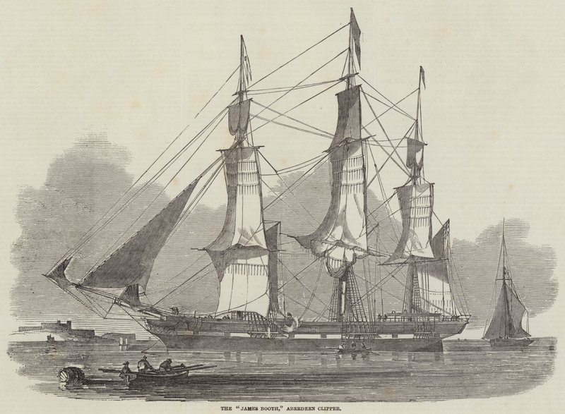 "James Booth," Aberdeen Clipper (gravyr) av English School