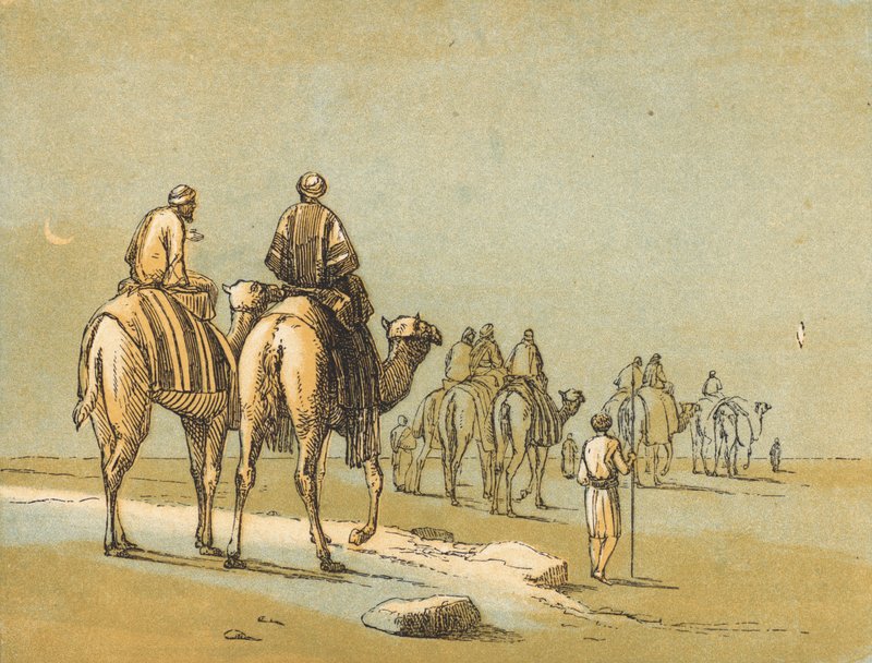 The Journey of the Wise Men (färgad gravyr) av English School