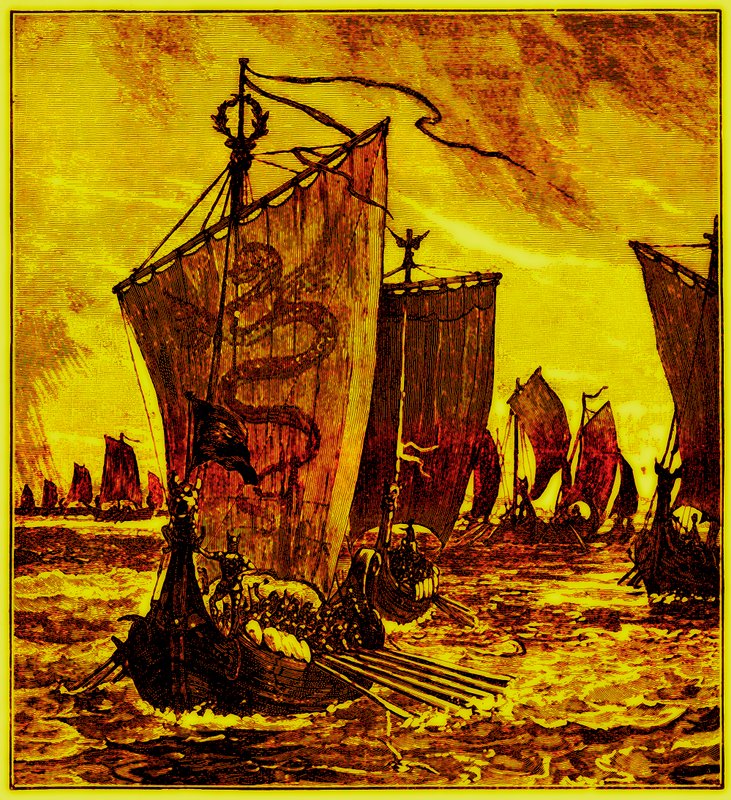 The Keels of the Northmen, illustration för History of England av H. O. Arnold-Forster, publicerad 1897 (digitalt förbättrad bild) av English School