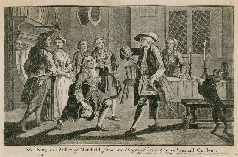 Kungen och mjölnaren av Mansfield från en originalmålning i Vauxhall Gardens, London av English School