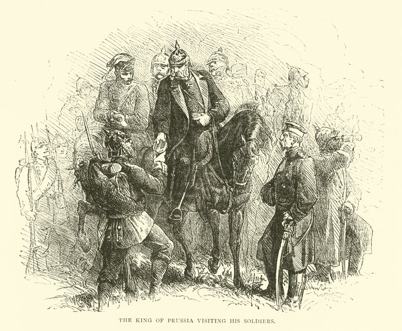 Kungen av Preussen besöker sina soldater, augusti 1870 av English School