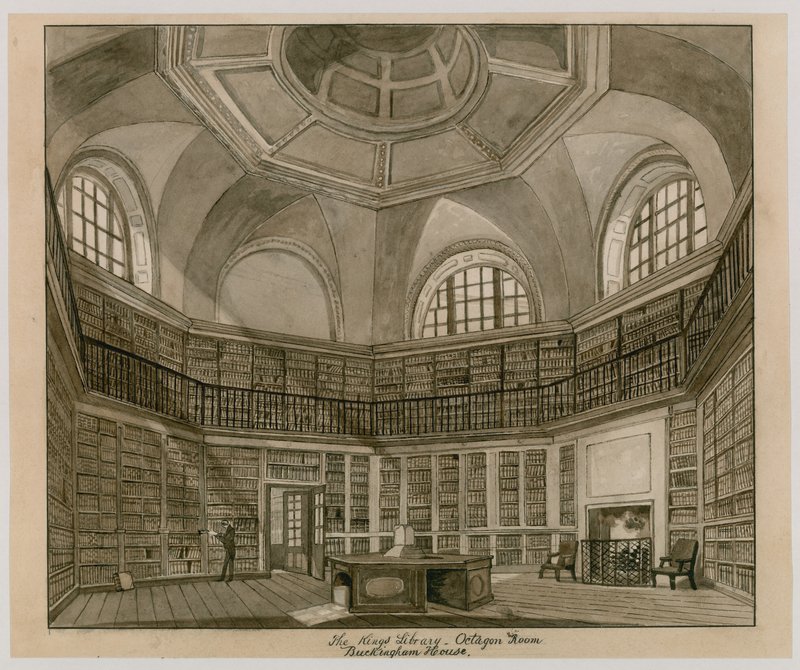 The Kings Library, Octagon Room, Buckingham Palace (wc på papper) av English School
