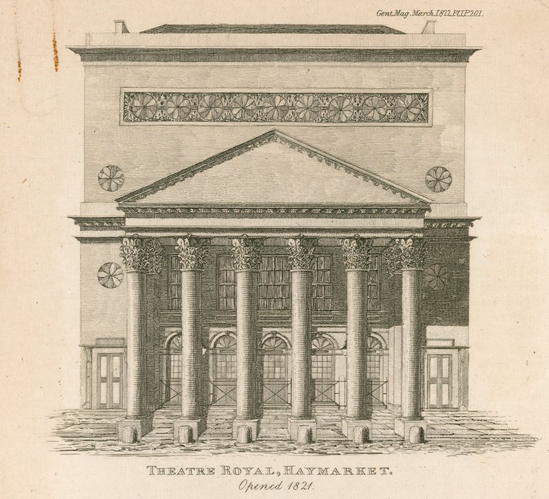 Kings Theatre, Haymarket, London, öppnade 1821 av English School