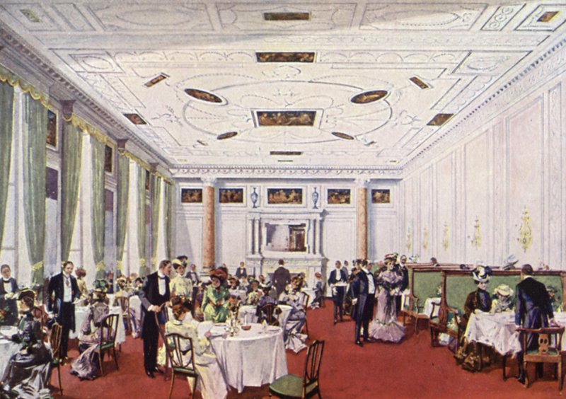 Damernas matsal. Simpsons In The Strand (färg litho) av English School