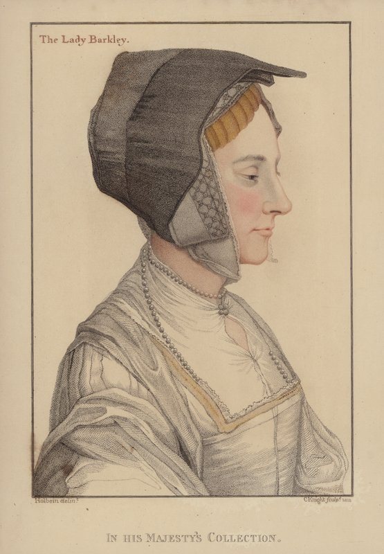 The Lady Barkley (färgad gravyr) av English School
