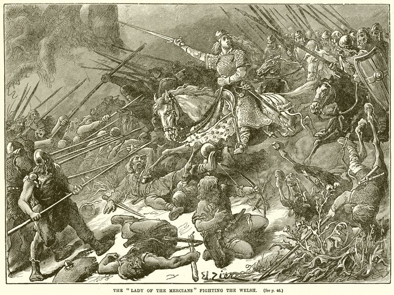 The Lady of the Mercians kämpar mot walesarna av English School
