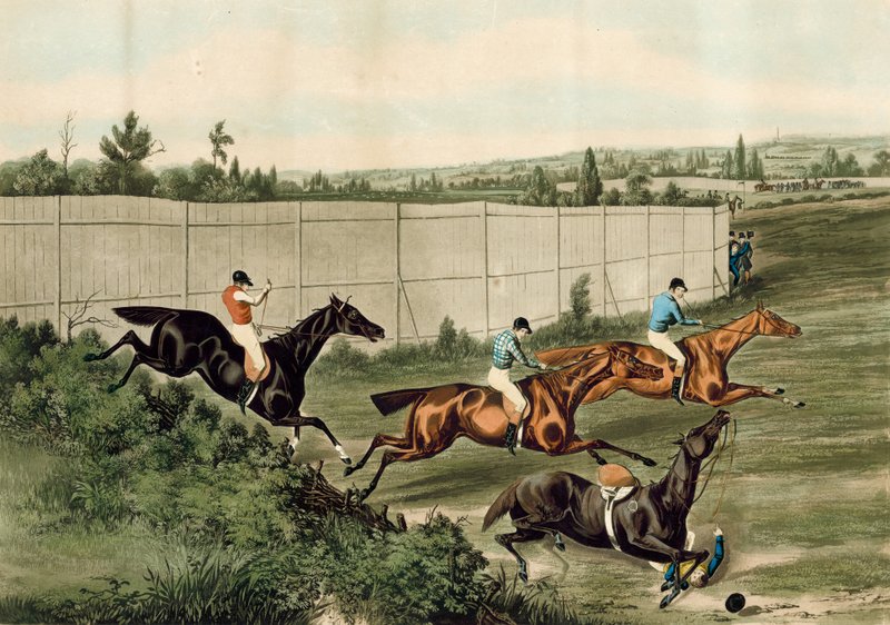The Last Fence, som representerar det sista hinderloppet som ägde rum på Hippodrome Race Course, Kensington, London av English School