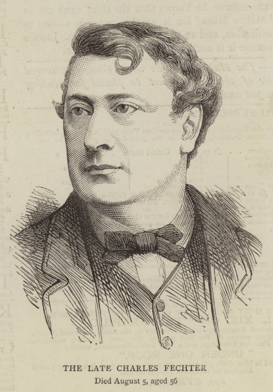 Den sene Charles Fechter (gravyr) av English School