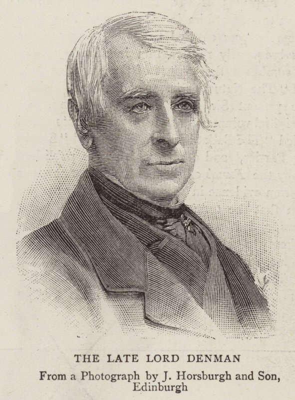 The Late Lord Denman (gravyr) av English School
