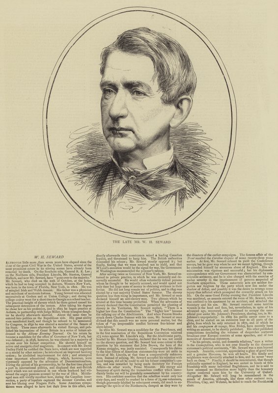 Den framlidne Mr W H Seward (gravyr) av English School