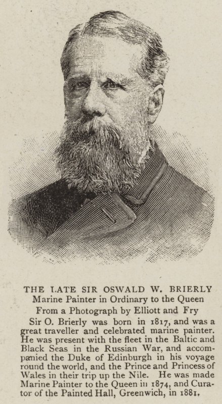 The Late Sir Oswald W Brierly (gravyr) av English School