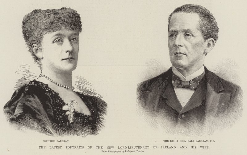 De senaste porträtten av den nya löjtnanten av Irland och hans fru (gravyr) av English School
