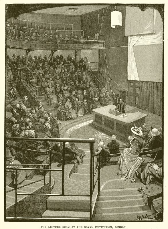 Föreläsningsrummet vid Royal Institution, London av English School