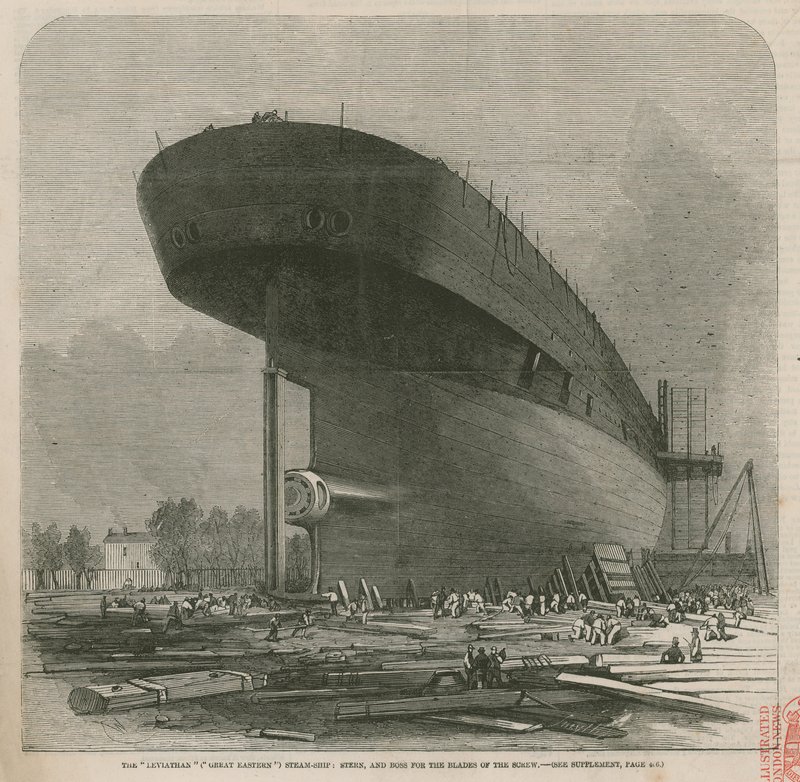 Ångskeppet Leviathan (Great Eastern); akter och nav för skruvens blad av English School