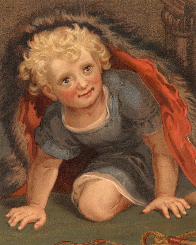Den lilla björnen (färg litho) av English School