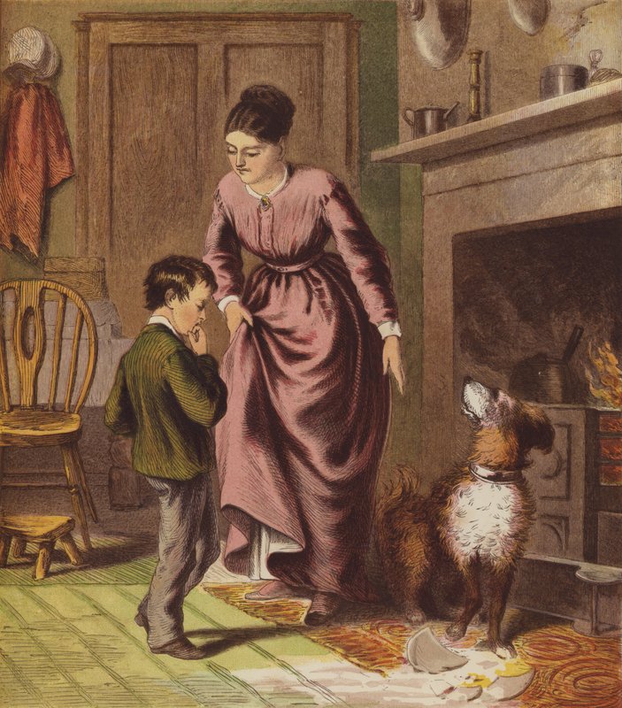 The Little Dog Trusty (färg litho) av English School