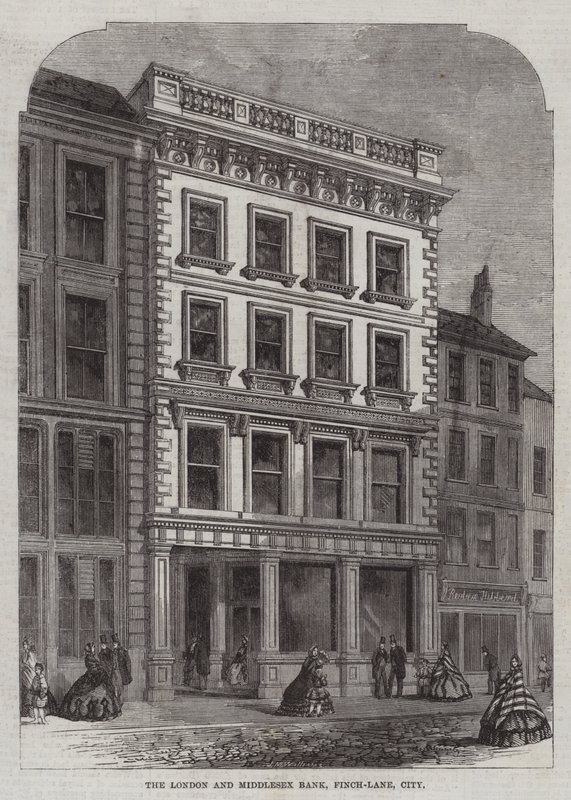 London och Middlesex Bank, Finch-Lane, City (gravyr) av English School