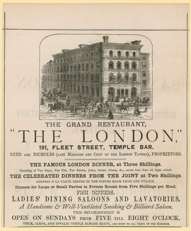 The London, restaurang, 191 Fleet Street, Temple Bar av English School
