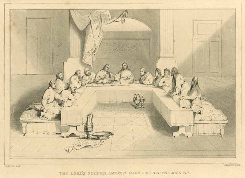Herrens måltid, Matteus XXVI, Markus XIV, Lukas XXII, Johannes XIII av English School