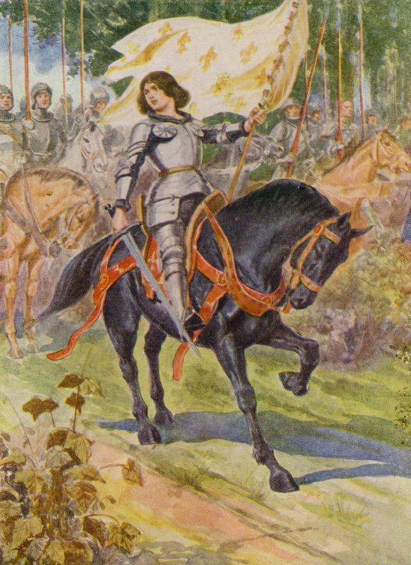 The Maid of Orleans (färg litho) av English School