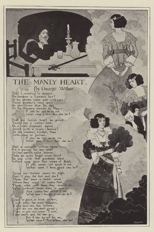 The Manly Heart, av George Wither (litho) av English School
