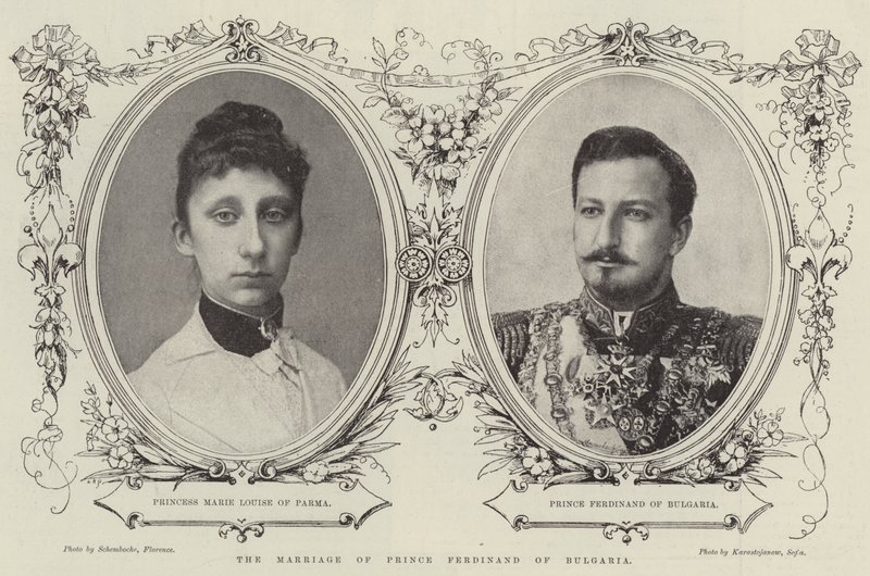 Prins Ferdinand av Bulgariens äktenskap (gravyr) av English School