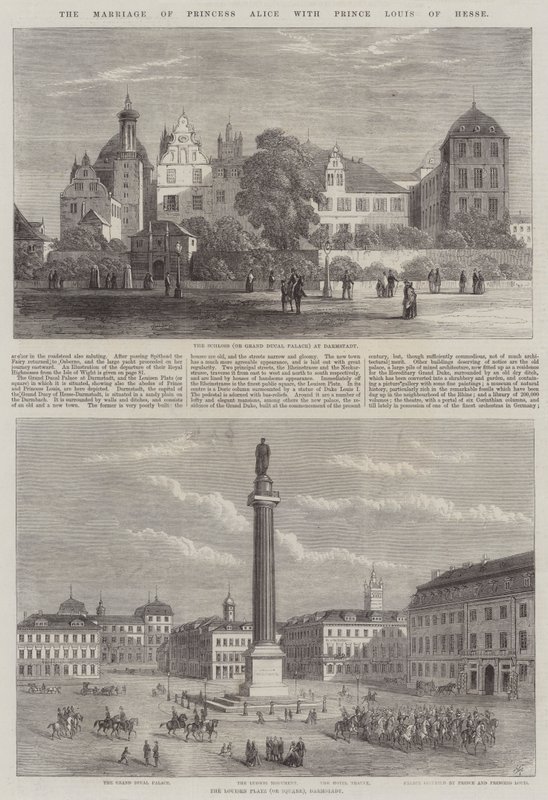 Prinsessan Alices äktenskap med prins Louis av Hessen (gravyr) av English School