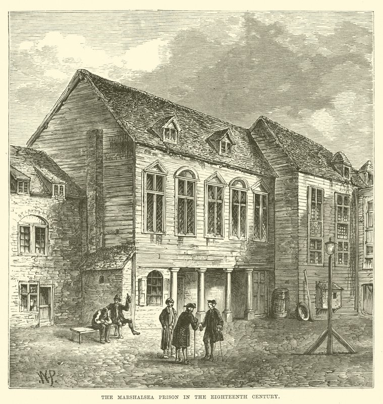 Marshalsea-fängelset på 1700-talet (gravyr) av English School