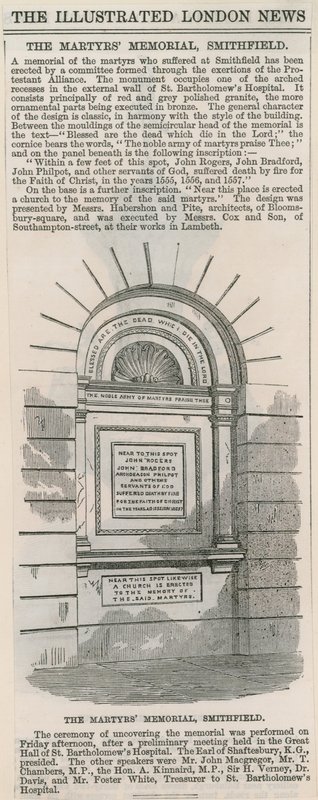 Martyrs Memorial, Smithfield av English School