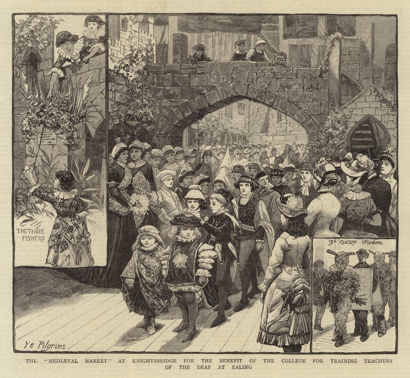 "Mediaeval Market" i Knightsbridge till förmån för College for Training Teachers of the Deaf at Ealing av English School