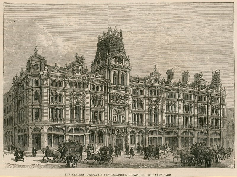 The Mercers Company nya byggnader, Cheapside, London av English School