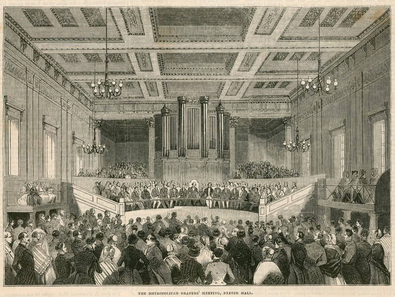 Metropolitan Drapers möte i Exeter Hall, London av English School