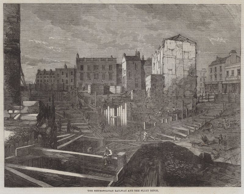 Metropolitan Railway and the Fleet Ditch (gravyr) av English School