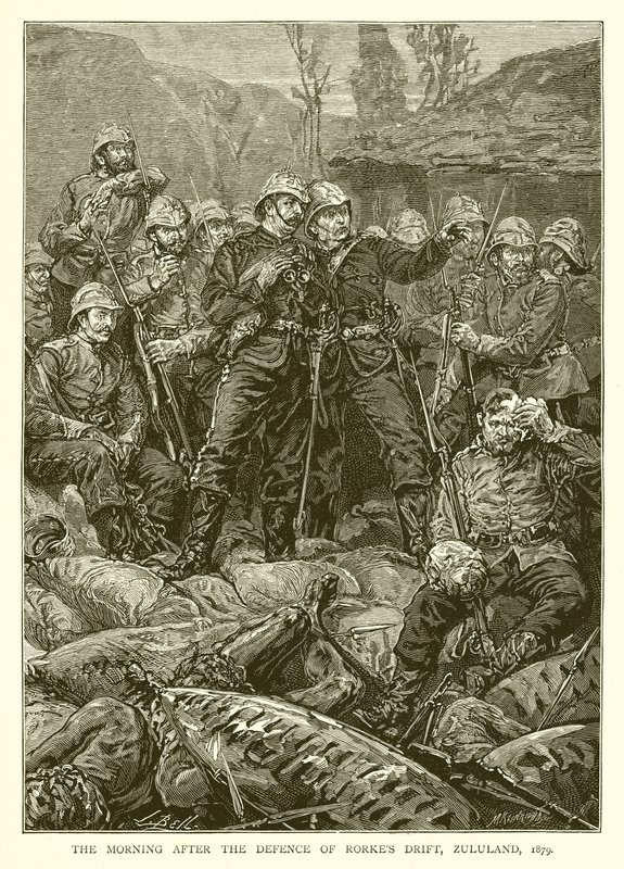 Morgonen efter försvaret av Rorkes Drift, Zululand, 1879 av English School