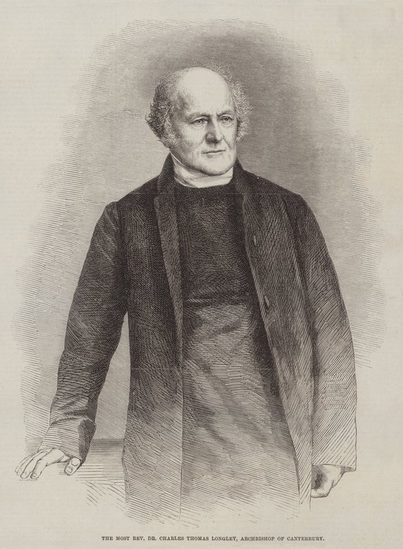 Den mest vördade Dr Charles Thomas Longley, ärkebiskop av Canterbury (gravyr) av English School