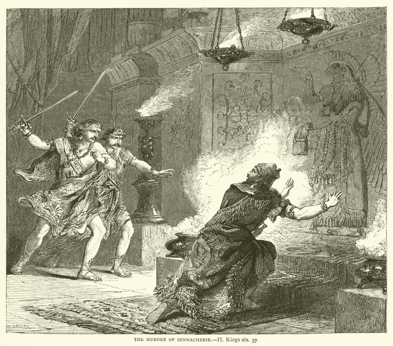Mordet på Sanherib, II, Kings, xix, 37 av English School