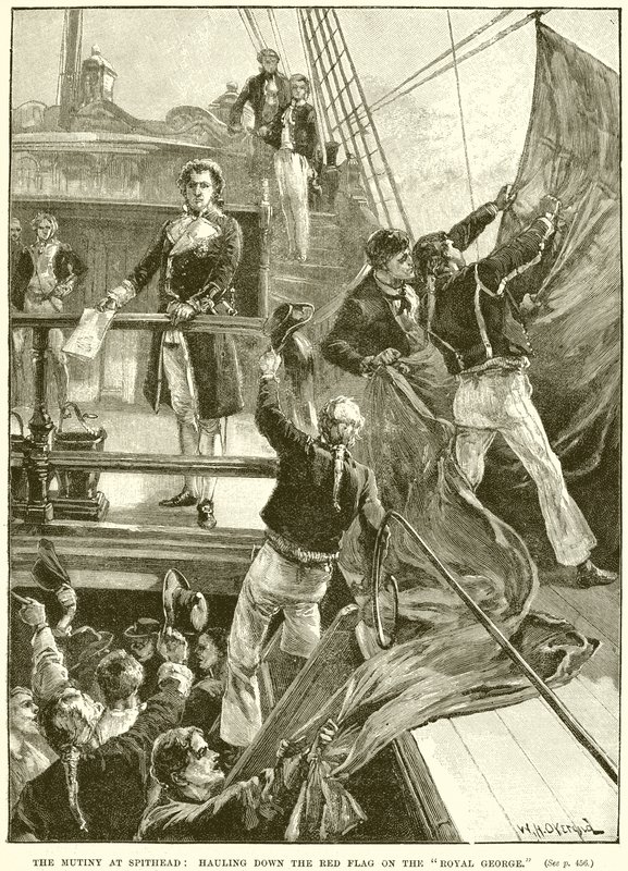 Myteriet vid Spithead: Hauling down the Red Flag on the Royal George av English School