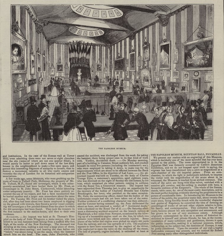 Napoleonmuseet, The Egyptian Hall, London (gravyr) av English School