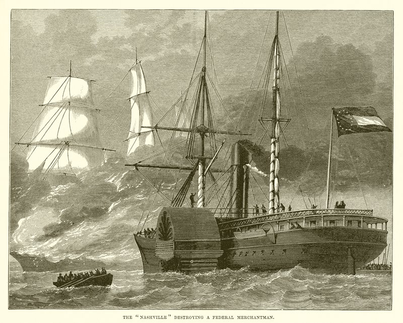 Nashville förstör en Federal Merchantman av English School