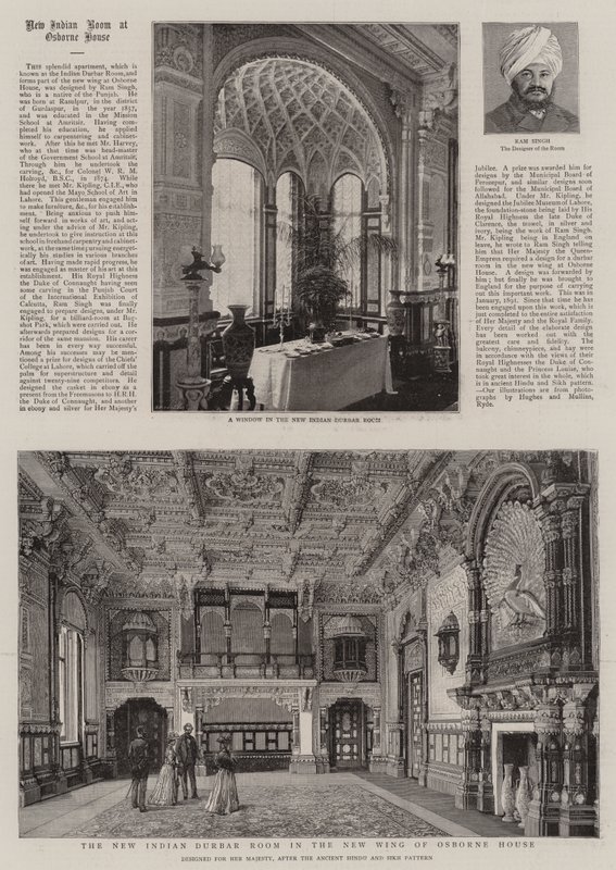 The New Indian Durbar Room i New Wing of Osborne House (gravyr) av English School