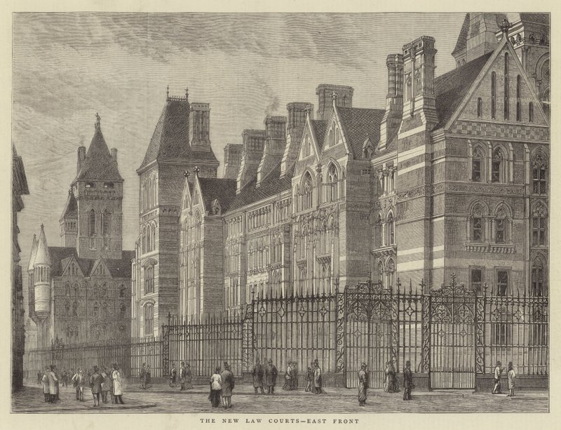 The New Law Courts, East Front (gravyr) av English School