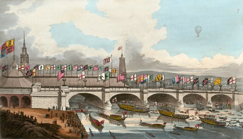 The New London Bridge, 1 augusti 1831 av English School