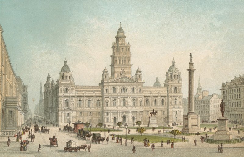 De nya kommunala byggnaderna, George Square - Glasgow av English School