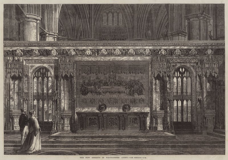 The New Reredos i Westminster Abbey (gravyr) av English School