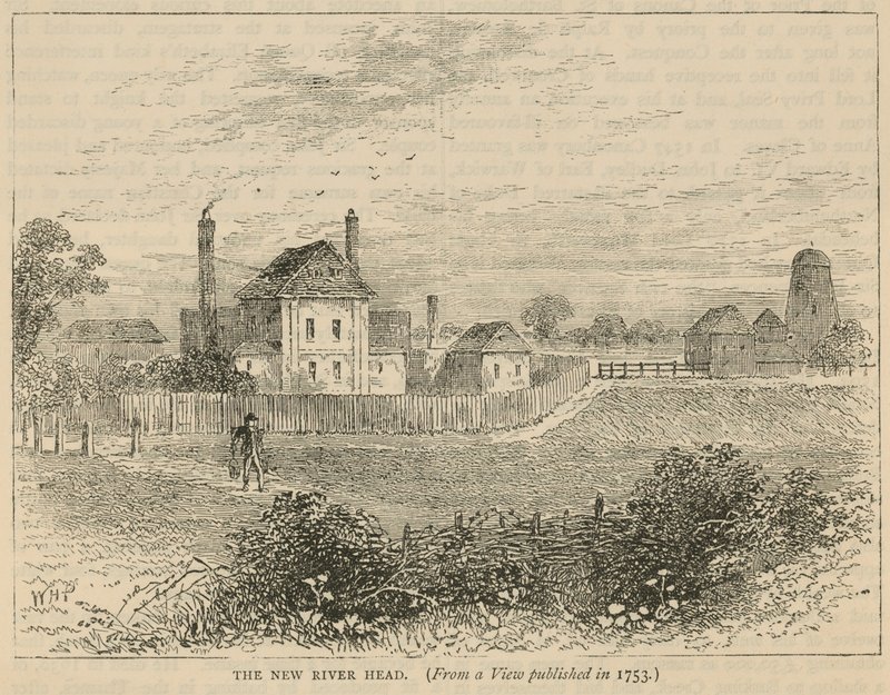 The New River head, från en syn som publicerades 1753 av English School