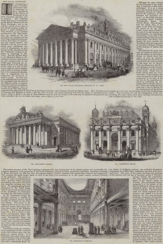 The New Royal Exchange, London, med alternativa mönster (gravyr) av English School