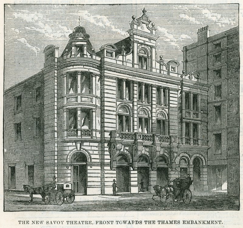 The New Savoy Theatre, front mot Thames Bankment av English School