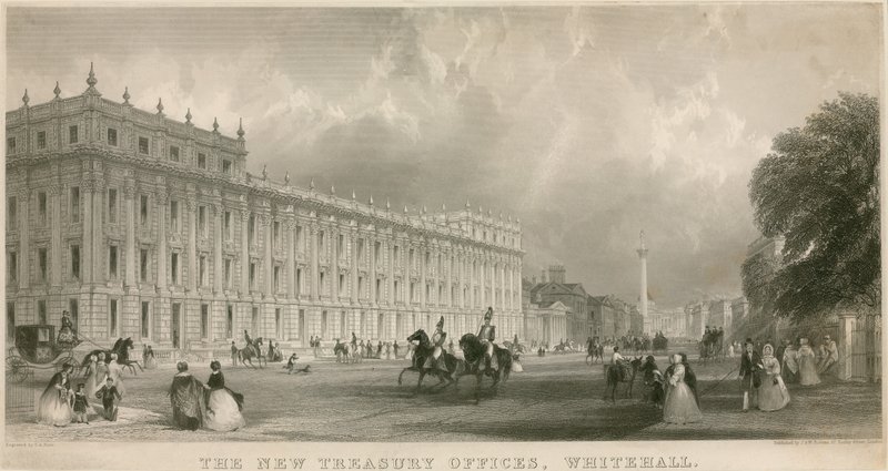 Det nya finanskontoret, Whitehall av English School