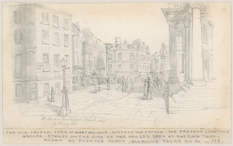 Gamla kyrkogården, St Martins Lane, norr om kyrkan av English School