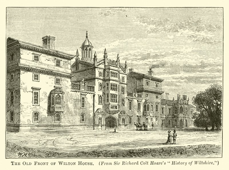 Den gamla fronten av Wilton House av English School